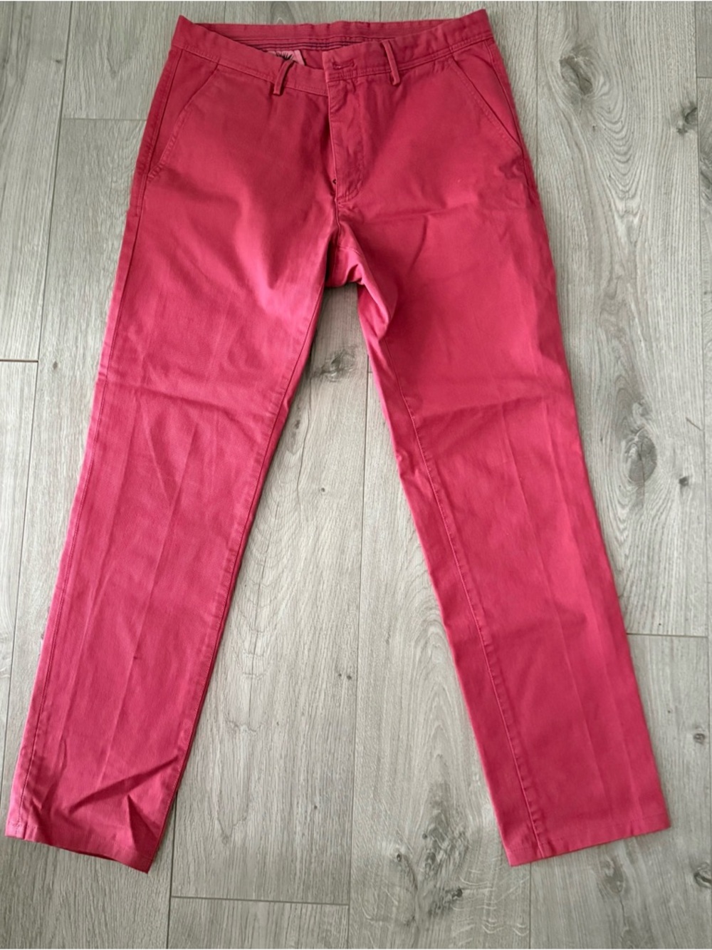 Massimo Dutti Men's Red Chino Pants - Classic Straight Fit